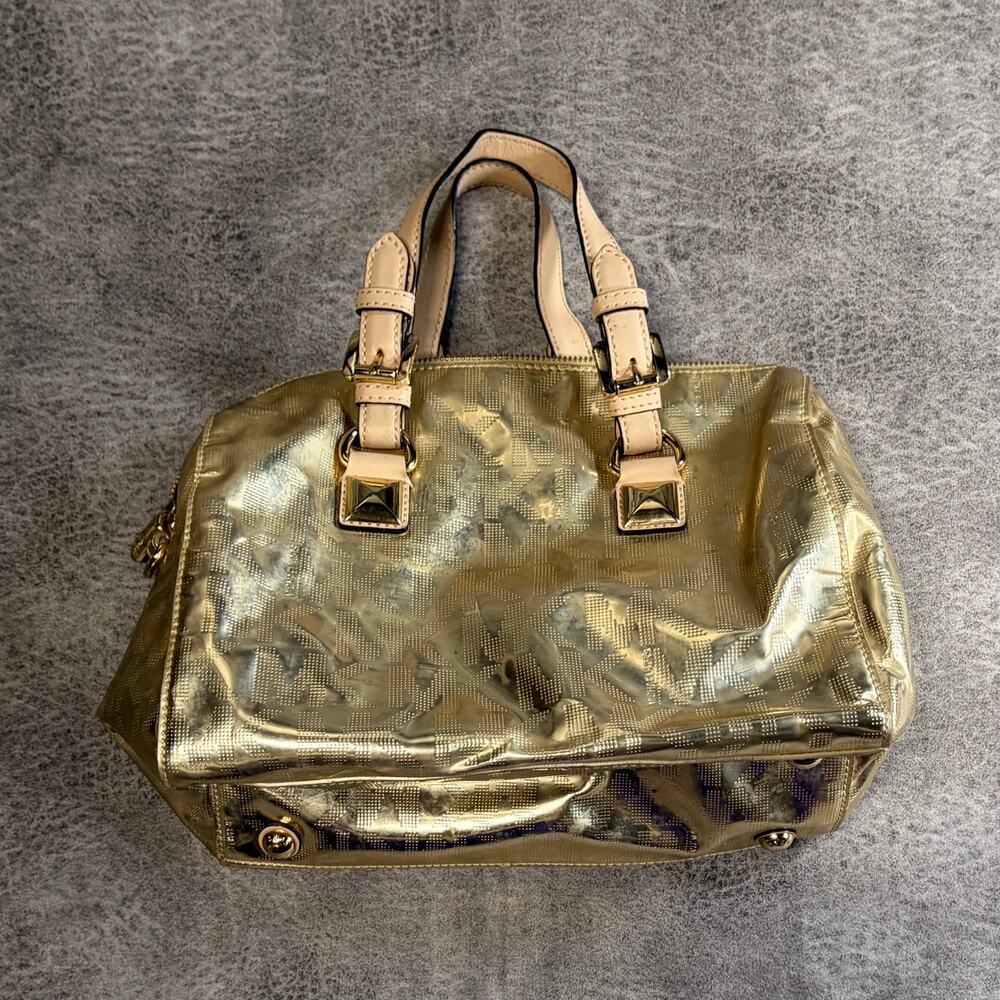 Michael Kors Gold Monogram Satchel